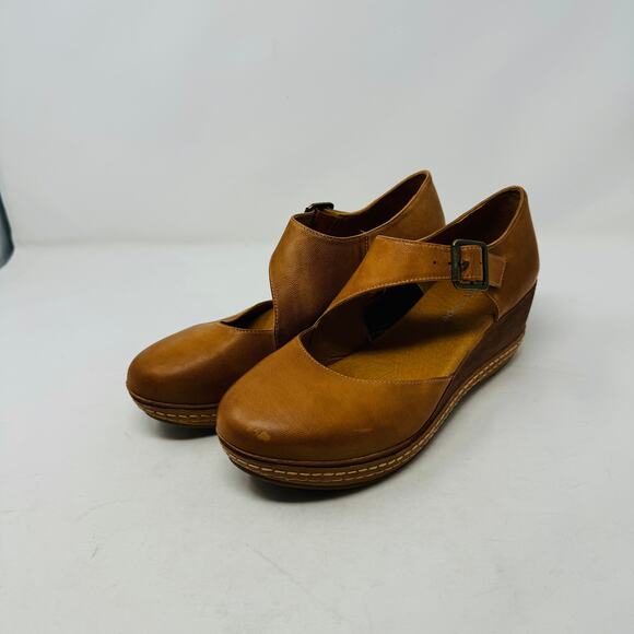 Antelope Tan Suede Wedge Sandals - Picture 2 of 15